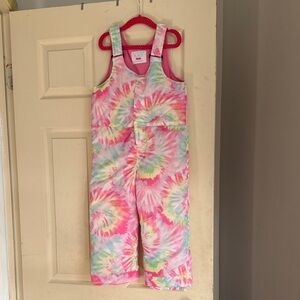 The Children's Place Pink and Green Tie-Dye Overalls